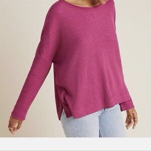 Anthropologie Fushsia Thermal Boxy Dolmam Top